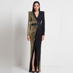 Zhivago TAKE OFF Black and Gold Gown - NWT - Size 6